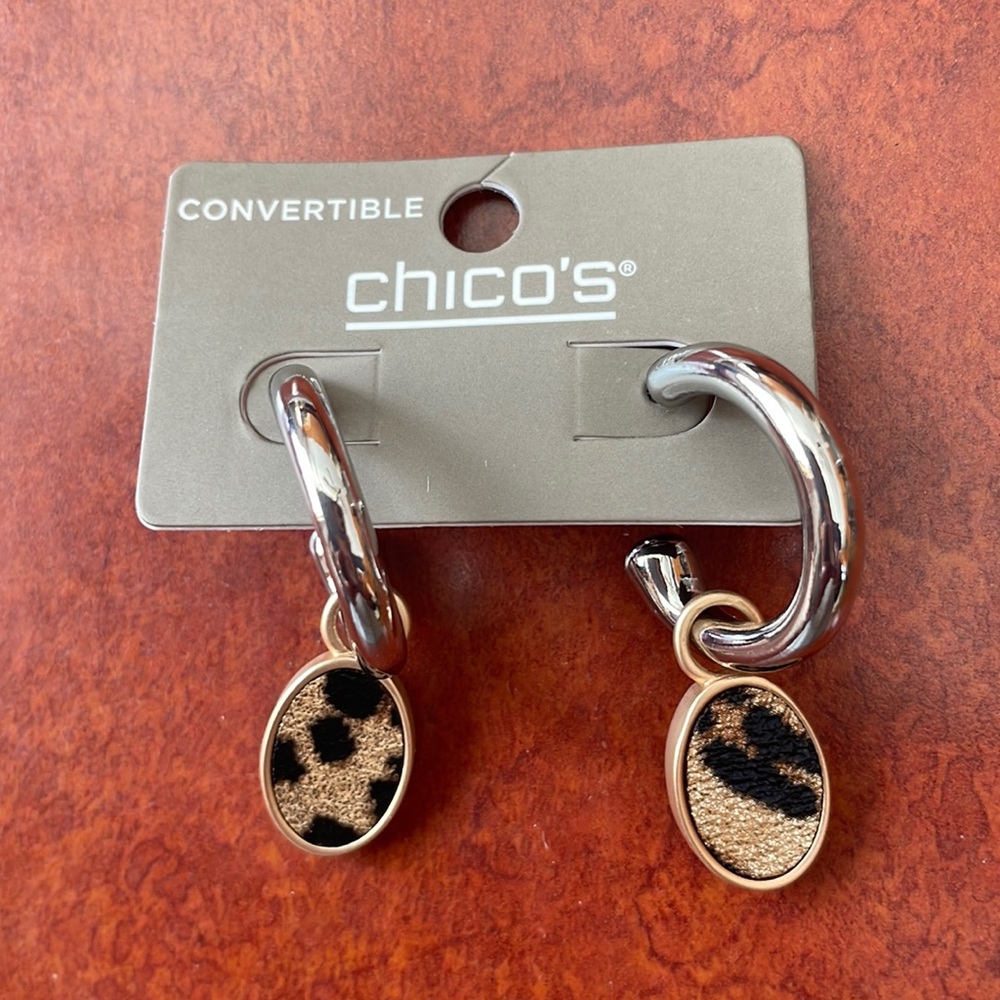 Chico’s animal print hoop earrings, New